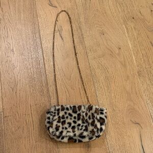 Capelli of New York Leopard Faux Fur Clutch